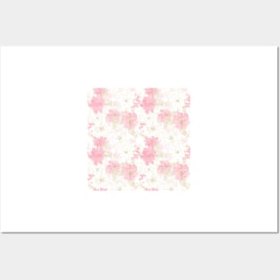 Pink and Gold Floral Paint Design Posters and Art